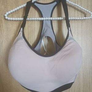 Victoria's Secret Pink and Gray Racerback Sports Bra